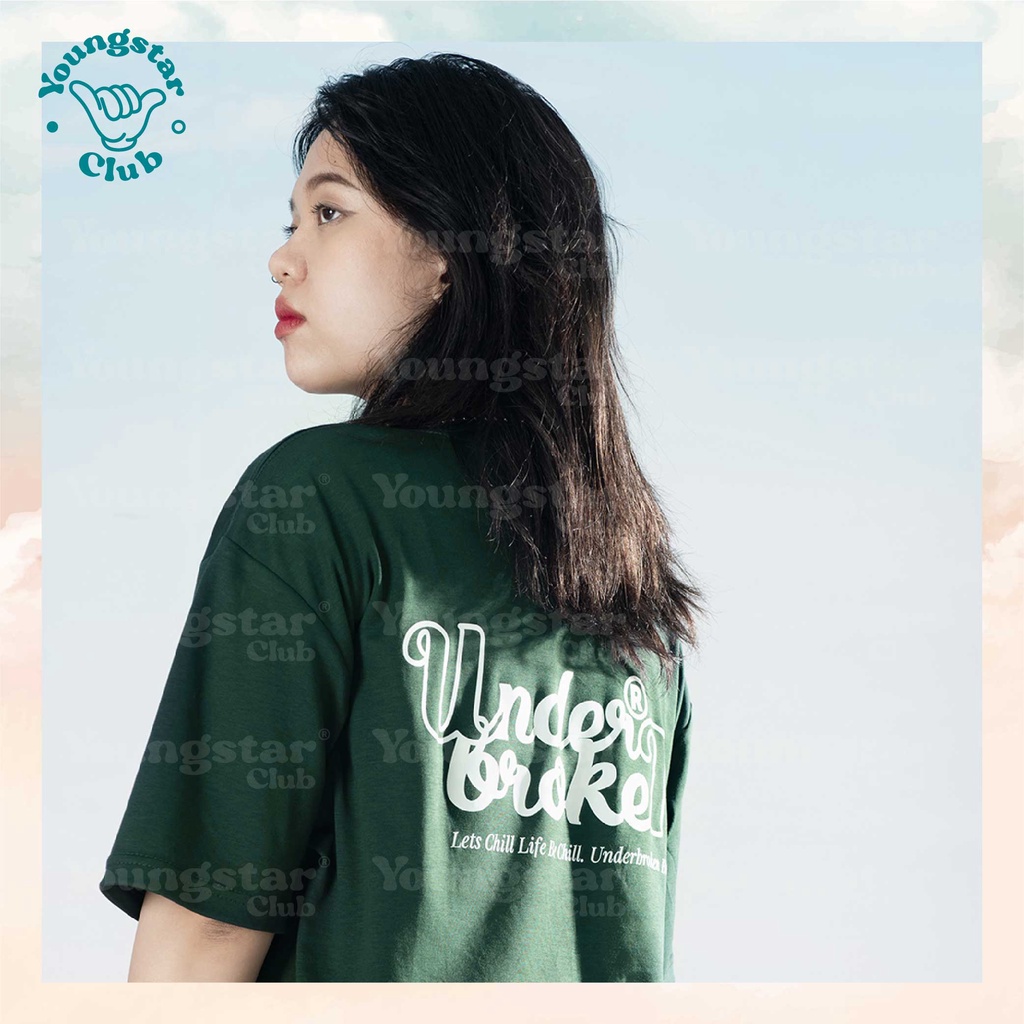 Áo thun xanh lá UNDERBROKEN Áo Thun Tay Lỡ Unisex | BigBuy360 - bigbuy360.vn