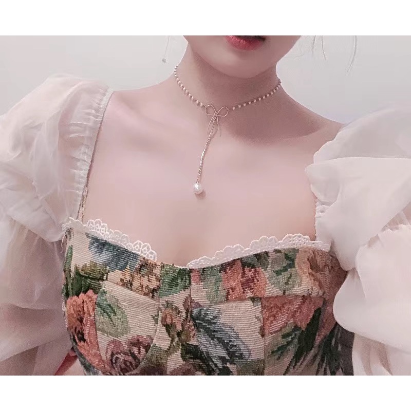 ♥️Set Áo Vintage+Chân Váy NâuSize S,M,L,XL