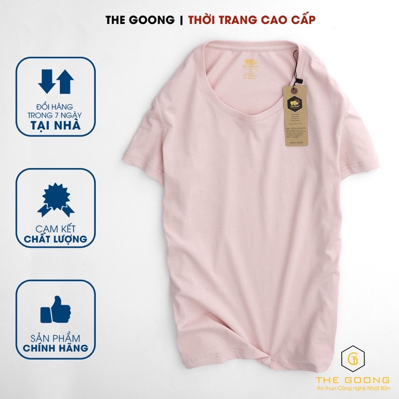 Áo Phông Trơn Nữ TheGoong Cổ Tròn, Áo Thun Nữ Basic Cotton Cao Cáp Hàng Hiệu Thoáng Mát Kháng Khuẩn Tay Ngắn Hồng Japan