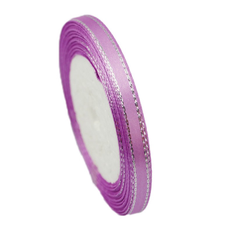 Cuộn dây ruy băng satin màu bạc 6mm dài 25 yard chất lượng cao