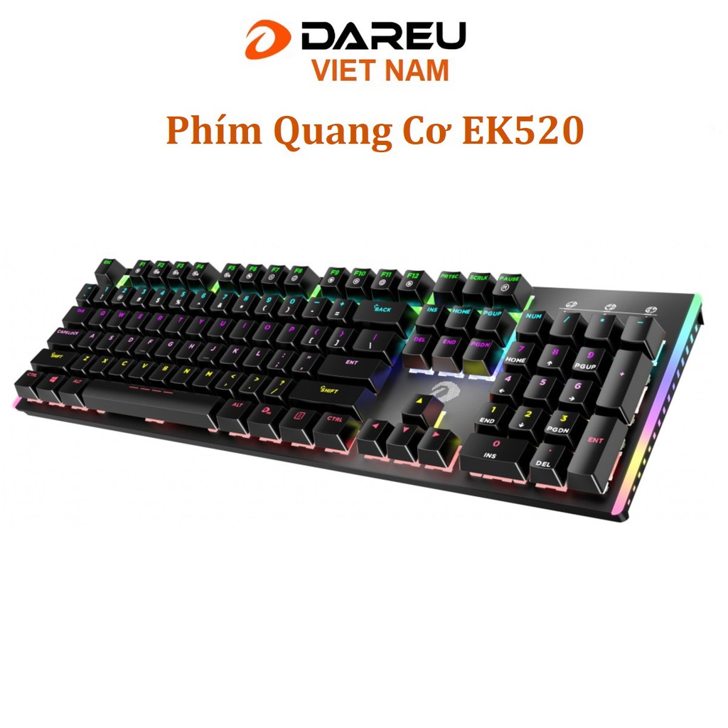 Bàn phím quang cơ Gaming DAREU EK520 (WATERPROOF, Optical switch, MULTI LED)