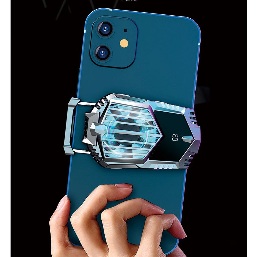 Quạt tản nhiệt điện thoại X3A có PIN - Siêu lạnh, hiển thị nhiệt độ cáp sạc TypeC