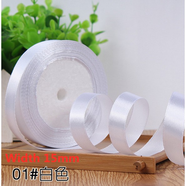 Cuộn Ruy Băng Sa Tanh Trắng 25yards 3-50mm Trang Trí Halloween / Tiệc Sinh Nhật / Tiệc Cưới