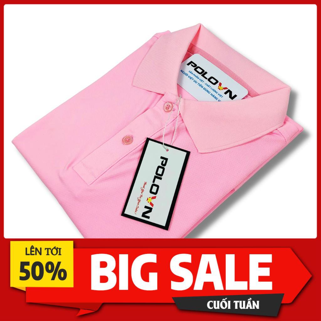 Áo thun Polo nam cổ bẻ Basic màu Hồng , vải cá sấu - không xù lông, không ra màu, thấm hút mồ hôi, form regular fit ྇