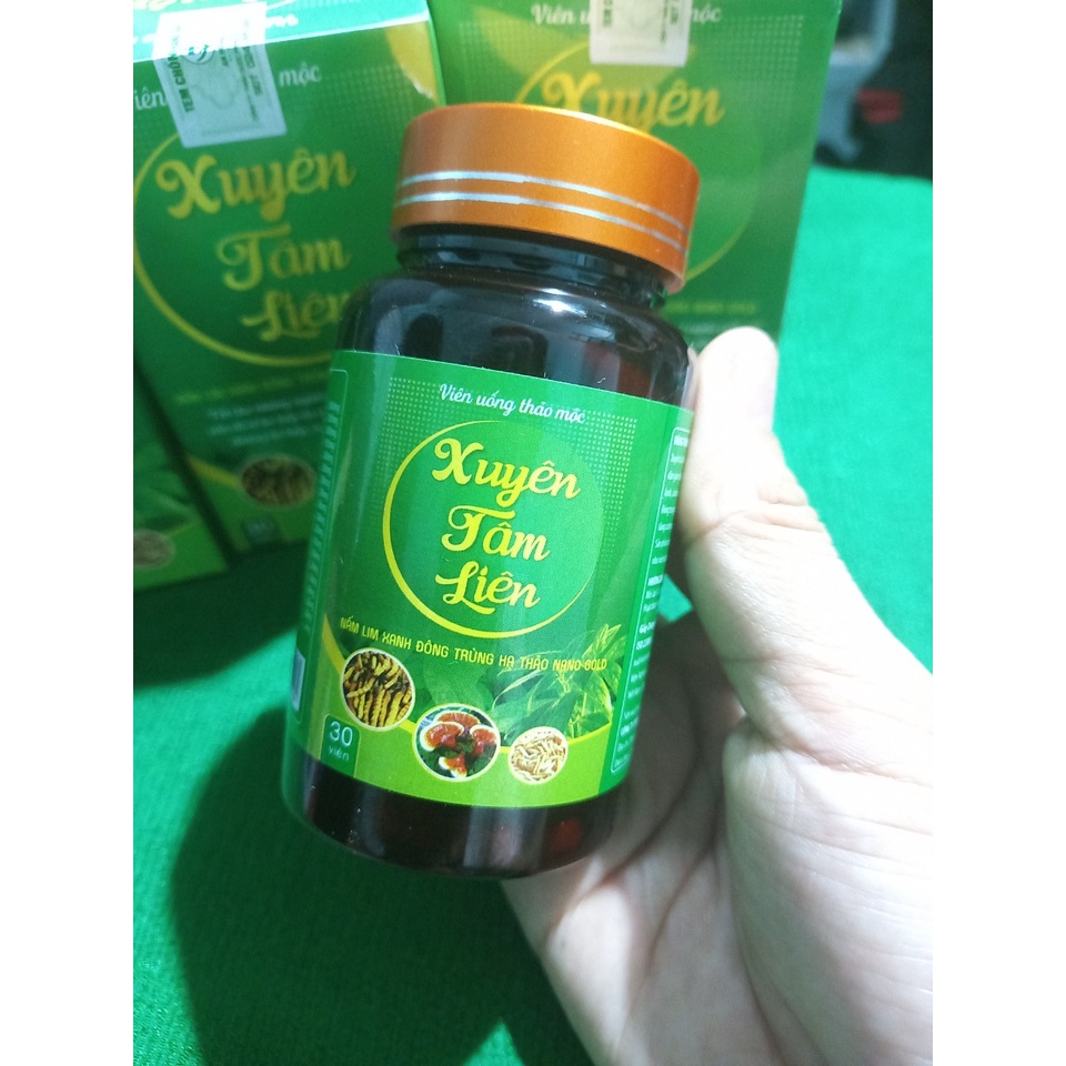 Viên uống thảo mộc XUYÊN TÂM LIÊN NẤM LINH XANH NANO GOLD ( hộp 30 viên)