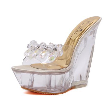 Dép xuồng hoa đá size từ 34 đến 40 cao 14cm GD067