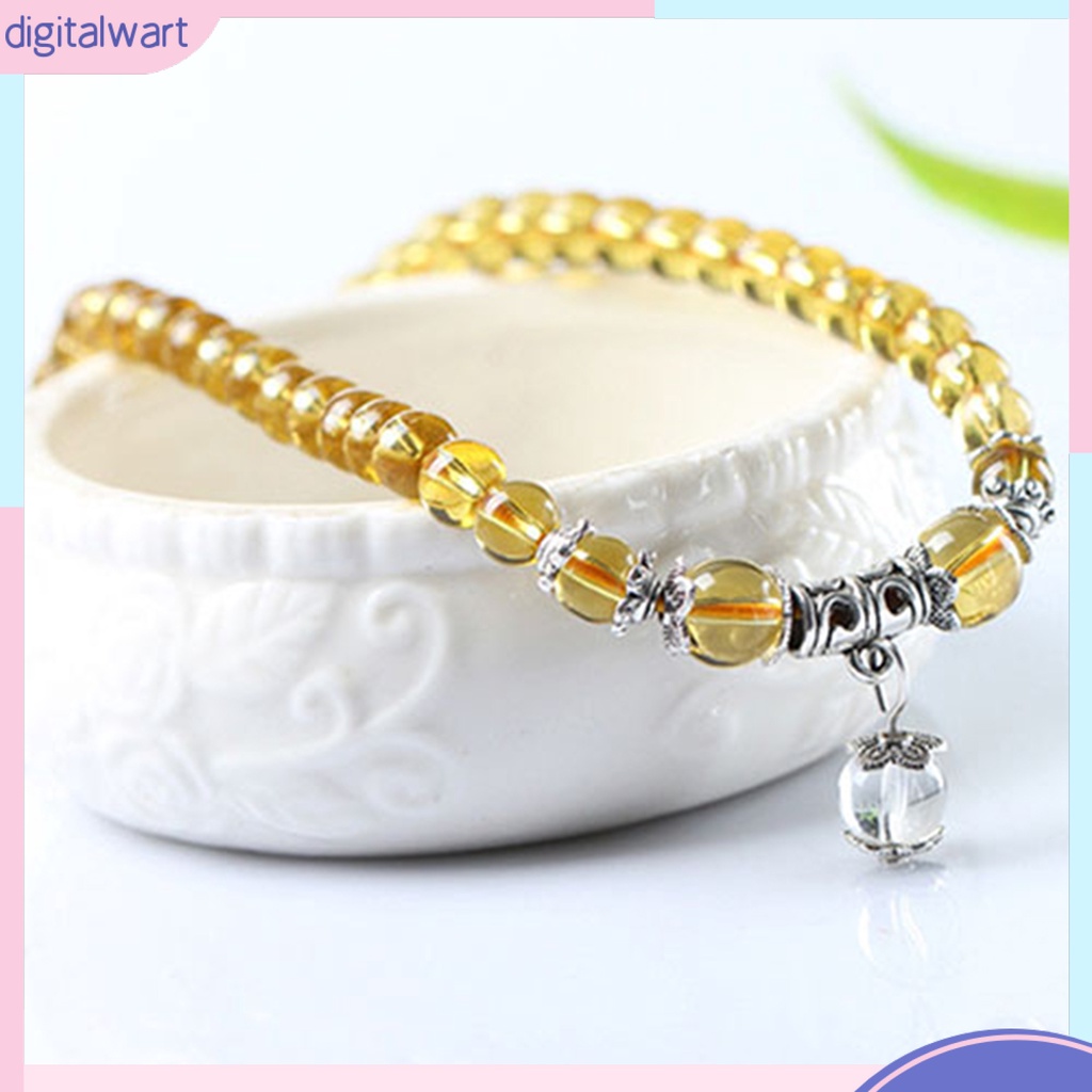 Vòng đeo tay dây chuỗi hạt trong suốt nhiều màu sắc 6mm sành điệu thời trang dành cho nữ