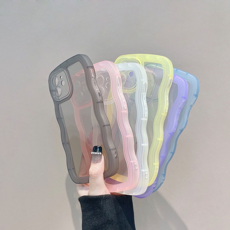 Ốp Điện Thoại Silicone Mềm Trong Suốt Chống Sốc Họa Tiết Gợn Sóng Cho iPhone 14 Pro Max 13 12 Pro Max 11 X XR XS 7 8 Plus SE 2020