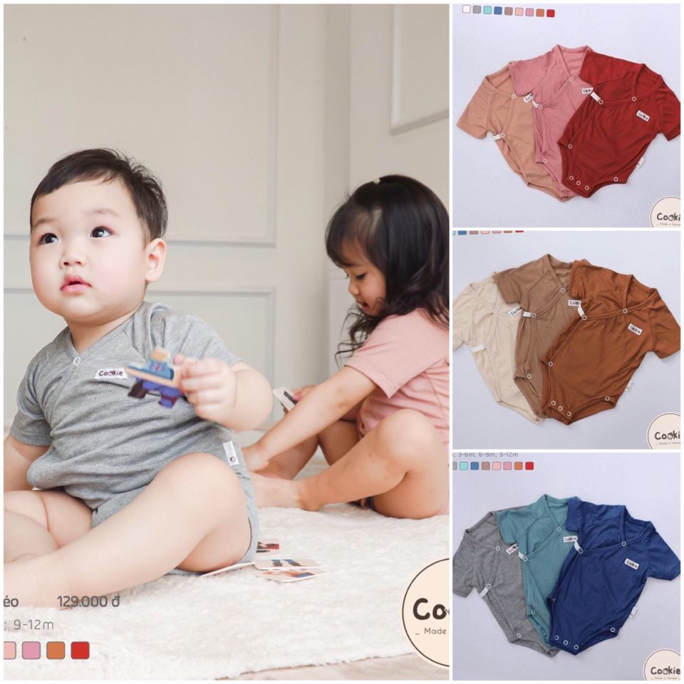[CHÍNH HÃNG] Body cộc tay 2 vạt chéo trẻ em Cookie