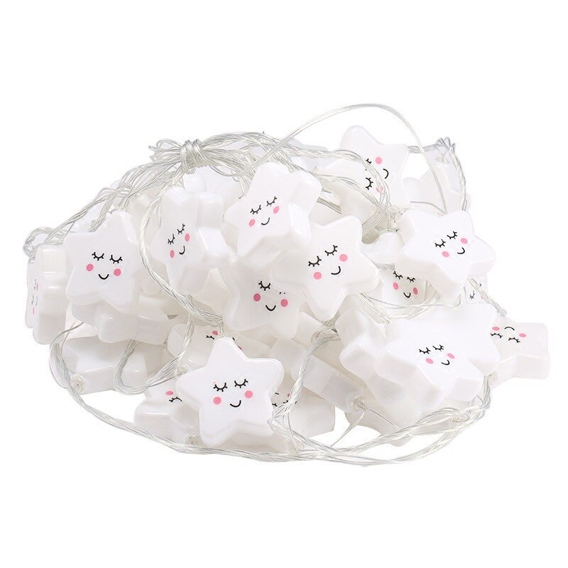 Dây Đèn LED Hình Ngôi Sao / Mặt Cười / Mặt Cười Trang Trí Phòng Ngủ Cho Bé Gái