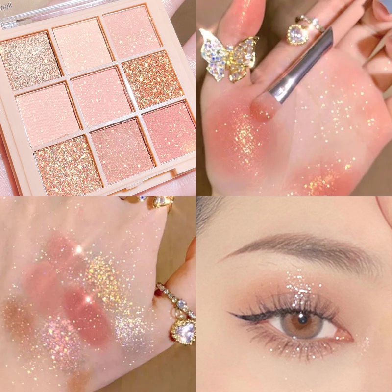 [Hàng mới về] Bảng phấn mắt màu sắc long lanh chống nước lâu trôi tiện dụng