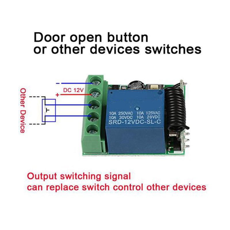 Mô Đun Nhận Tín Hiệu Không Dây 433 Mhz RF DC 12V Kèm 2 Remote Điều Khiển