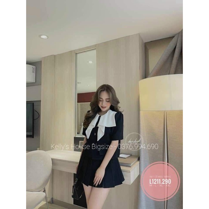 [Có Sẵn] Set Bigsize Cổ Bèo Trắng - (Từ 45 - 90kg)