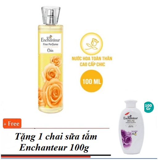 Mua 1 tặng 1 - Nước Hoa Toàn thân Enchanteur 100ml + Tặng kem 1 chai ST 100g