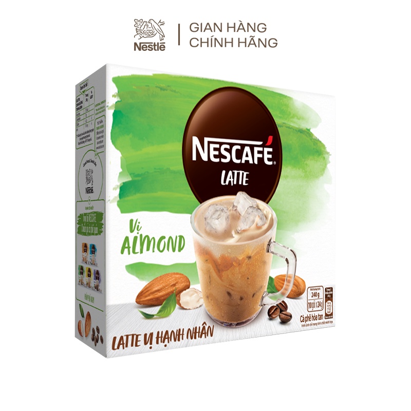 [Tặng 1 ly sứ nắp gỗ]Combo 3 hộp cà phê hòa tan Nescafé bao bì mới: 1 Cappuccino dừa +1 Latte hạt phỉ+ 1Latte hạnh nhân