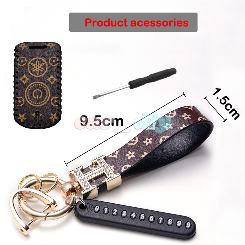 Bao Da Chìa Khóa Điều Khiển Từ Xa Kèm Móc Khóa Cho Yamaha Nmax 2020 2021 AEROX S Xmax Sniper 2021 Y16ZR NVX155 AEROX155 XMAX300 AEROX QBIX