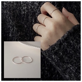 Nhẫn bạc trơn mảnh (bản tròn)