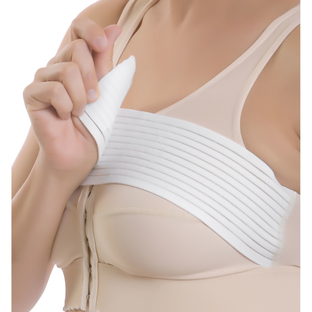 ISAVELA BR03 - Áo định hình ngực sau phẫu thuật thẩm mỹ, có dải đai ổn định ngực liền với áo