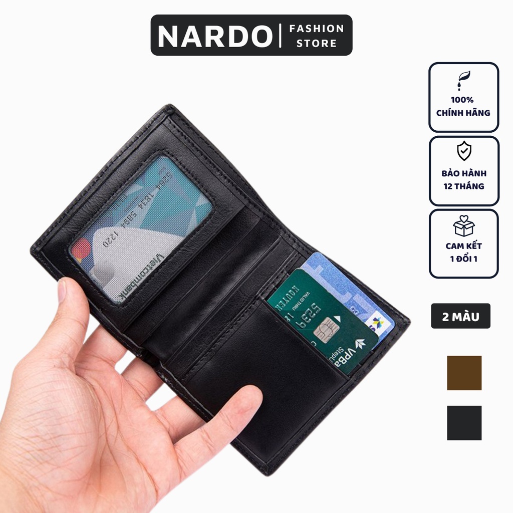 Ví mini Nam Cao Cấp - Bóp Nam Nhỏ Gọn Da Bò NAPPA - Thương Hiệu NADO - BH 12 Tháng