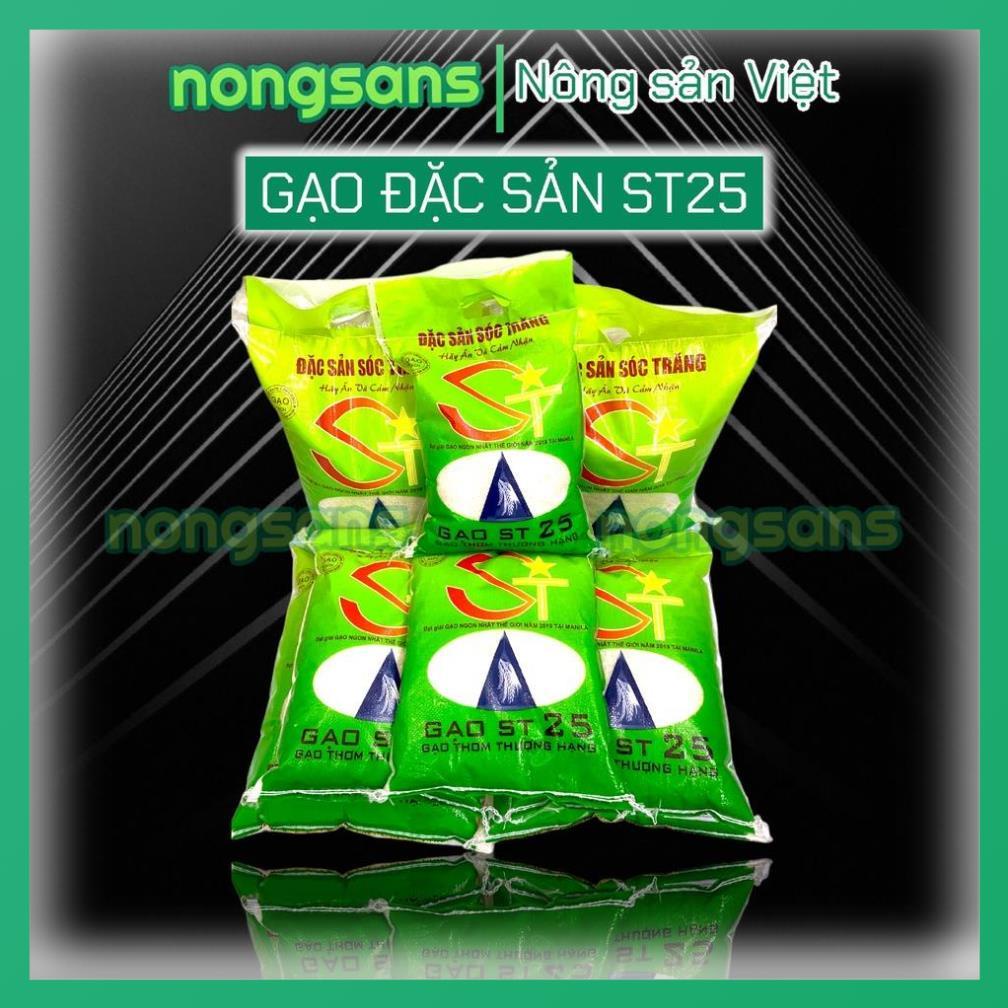 Gạo ST25 𝐁𝐀𝐎 𝟓𝐊𝐆 Đặc sản Sóc Trăng dẻo thơm thượng hạng