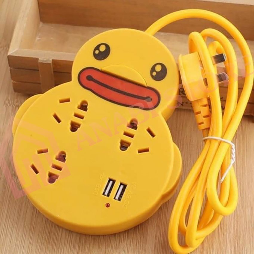 Ổ Điện Vịt Vàng Siêu Cute ANABI - Ổ Điện Đa Năng Tích Hợp Cổng Sạc USB ( Dây 1.8m)