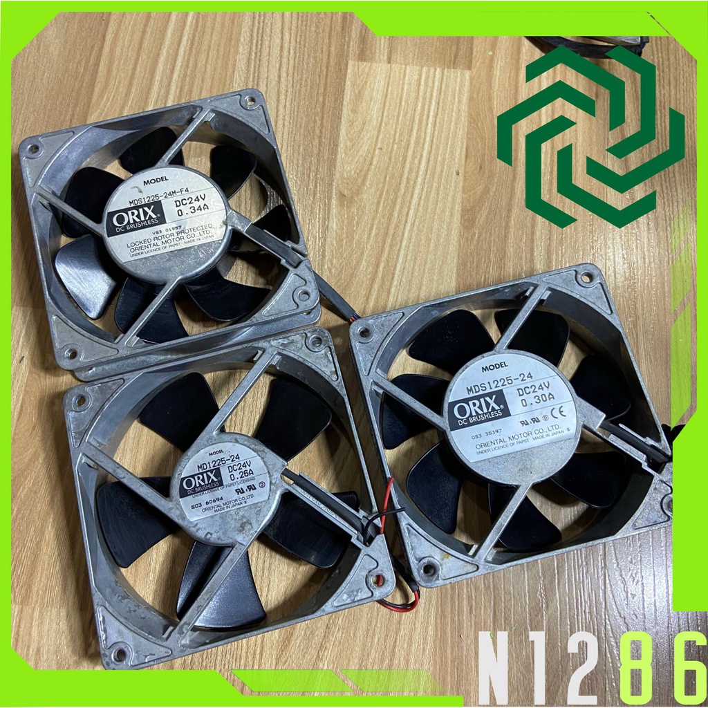 Quạt 12 cm ORIX, 12V - 24V, 0.26A / 0.3A. GIÓ ÊM VÀ TỐT. MDS1225-24M-F4, MDS1225-24, MD1225-24