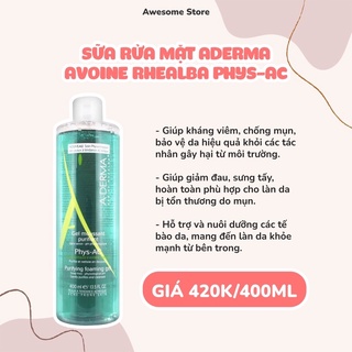 Sữa rửa mặt A-derma Phys-AC Gel Moussant Pùiiant