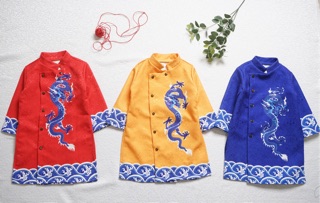 Áo dài bé trai rồng mặc tết (màu đỏ)