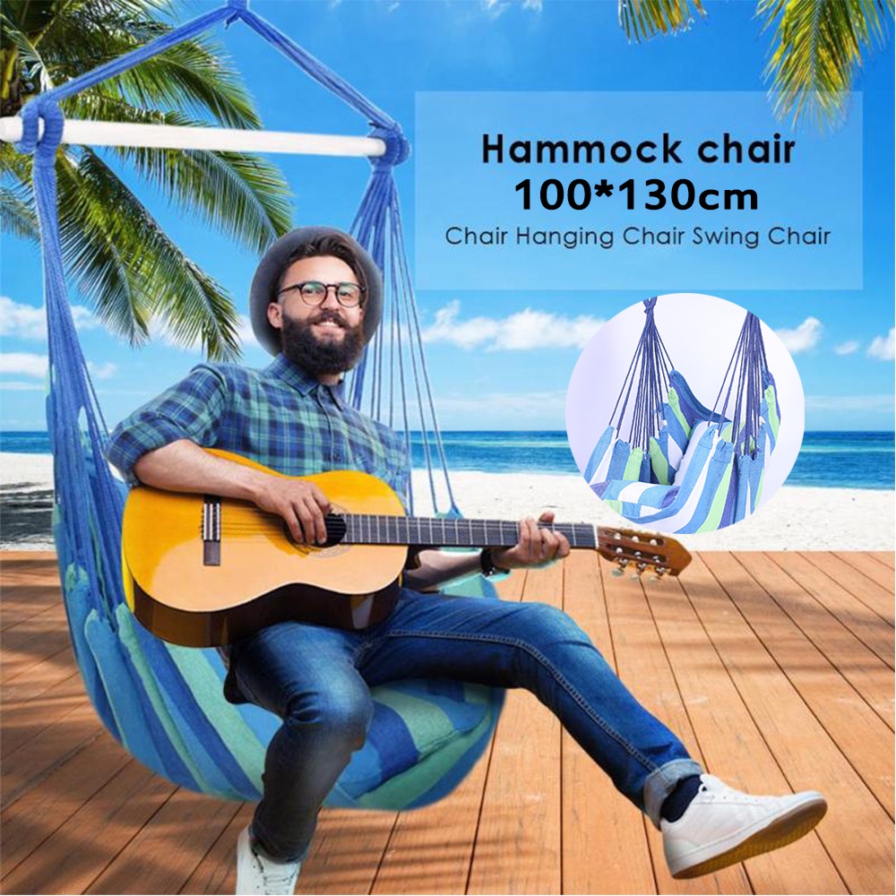 Võng treo ngoài trời họa tiết kẻ sọc nhiều màu chịu tải tối đa 120kg