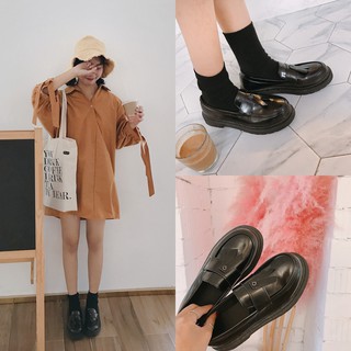 [ORDER] Giày ulzzang da bóng tua rua (ảnh thật ở cuối)