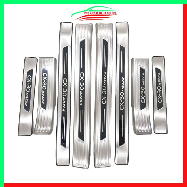 Ốp bậc cửa, nẹp bước chân INOX cho xe Mazda CX30 CX-30 2021-2023