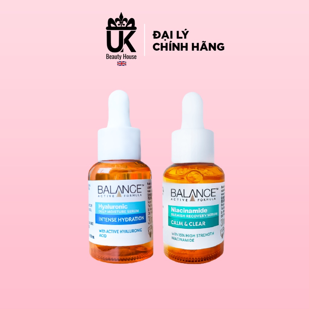 Combo serum giảm mụn, cấp ẩm Balance Active Niacinamide 15% + Hyaluronic (2X30ML)