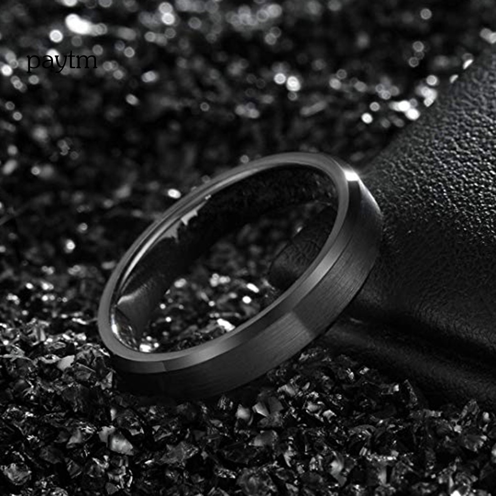 PM Wedding Engagement 4mm Tungsten Carbide Band Ring Men Women Finger Jewelry Gift