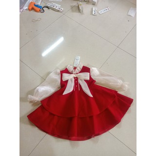 Váy nhung 2 tầng cho bé gái