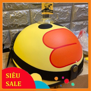 Mũ bảo hiểm nửa đầu Vịt Vàng, có kèm kính, nhẹ nhàng free size