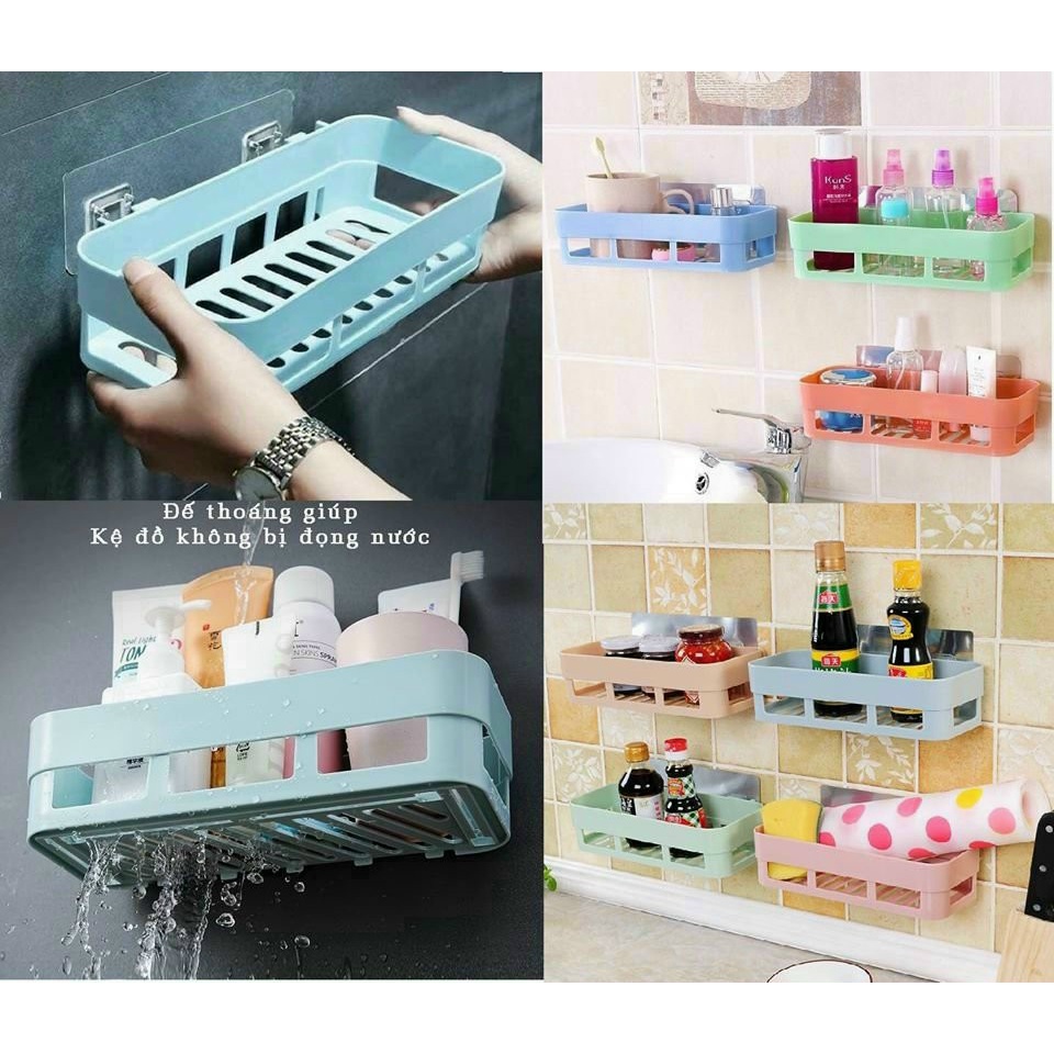 [Siêu Sale] Giỏ nhựa - Kệ nhựa dán tường nhà tắm siêu chắc - 1 CÁI