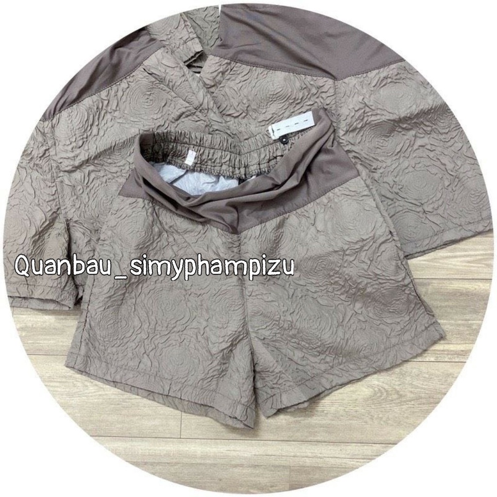Quần bầu sooc chất Xốp hoa văn nổi quần có chun chỉnh tiện lợi mát mẻ mùa hè QB18
