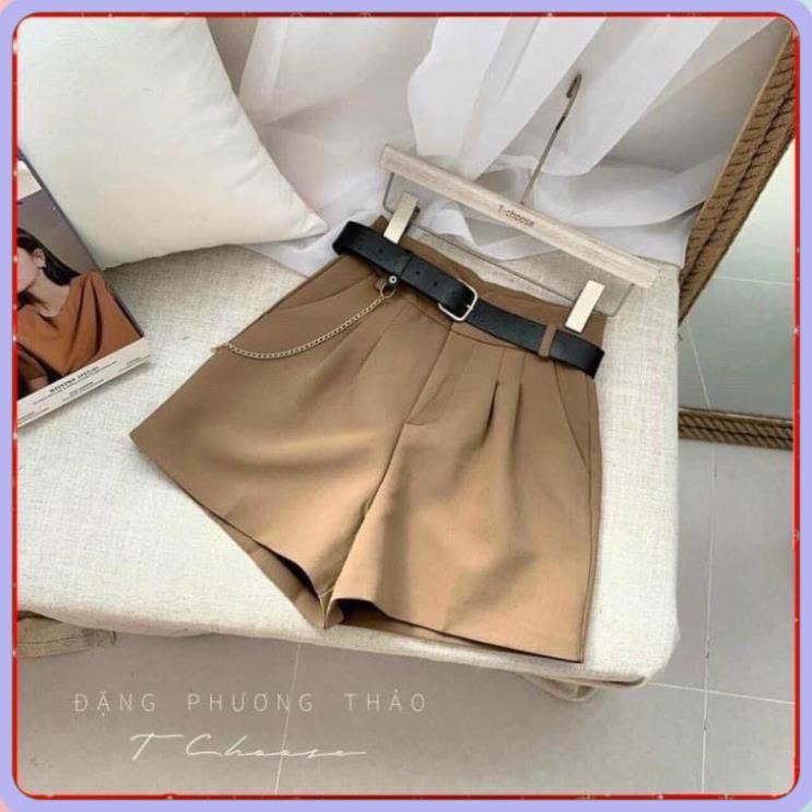 Quần Short Nữ Kèm Đai Quần Sooc Đùi Nữ Kèm Đai Sang Chảnh Chất Dày Dặn Mềm Mát Dễ Phối Đồ Tôn Dáng.  [ HÀNG CAO CẤP ] | BigBuy360 - bigbuy360.vn