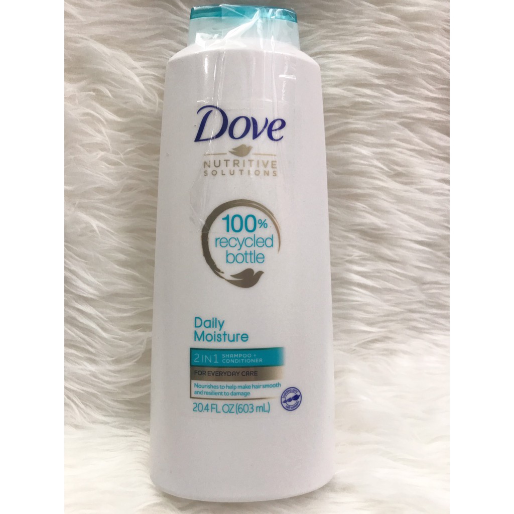 Dầu gội và xả dưỡng ẩm tóc Dove Nutritive Solutions 2in1 Daily Moisture 603ml hàng xách tay của Mỹ