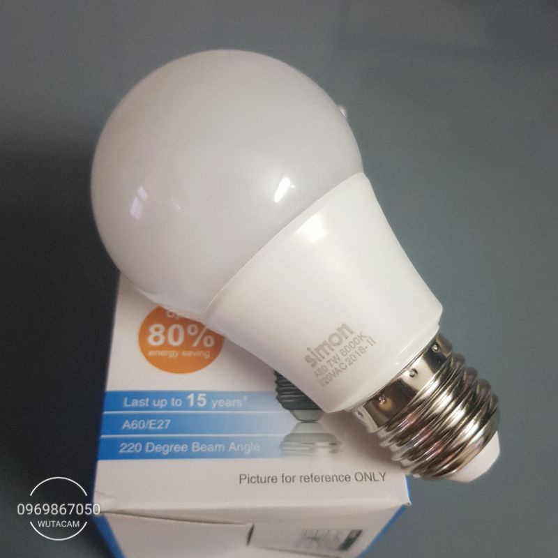 Bóng bub led Simon - 7W siêu sáng chính hãng ánh sáng trắng.