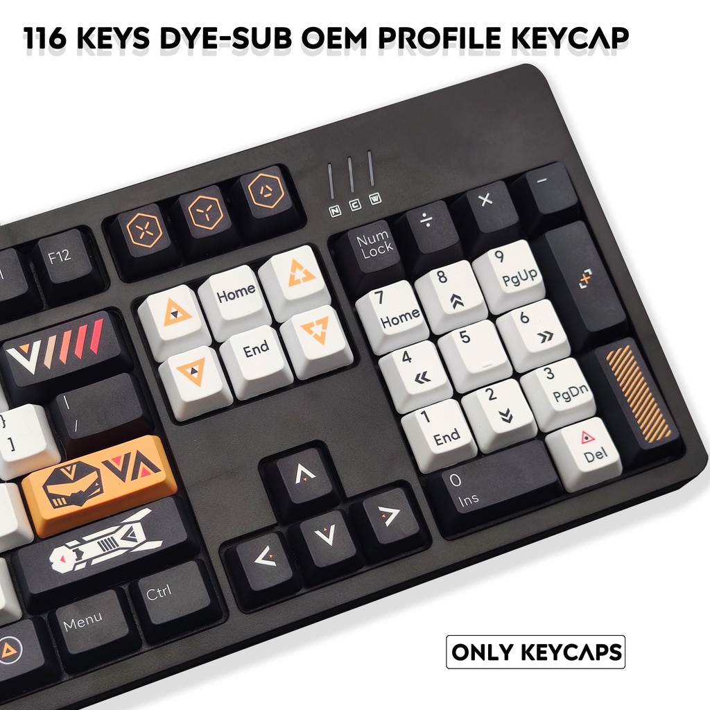116 phím PBT Keycap DYE-Sublimation Cấu hình OEM Keycaps được cá nhân hóa cho bàn phím cơ Cherry MX Switch