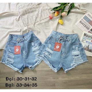 Quần Short Jean Nữ Rách Tua Siêu Xinh Bigsize Màu Xanh
