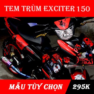 Tem Trùm Exciter 150 Samurai Đen Đỏ
