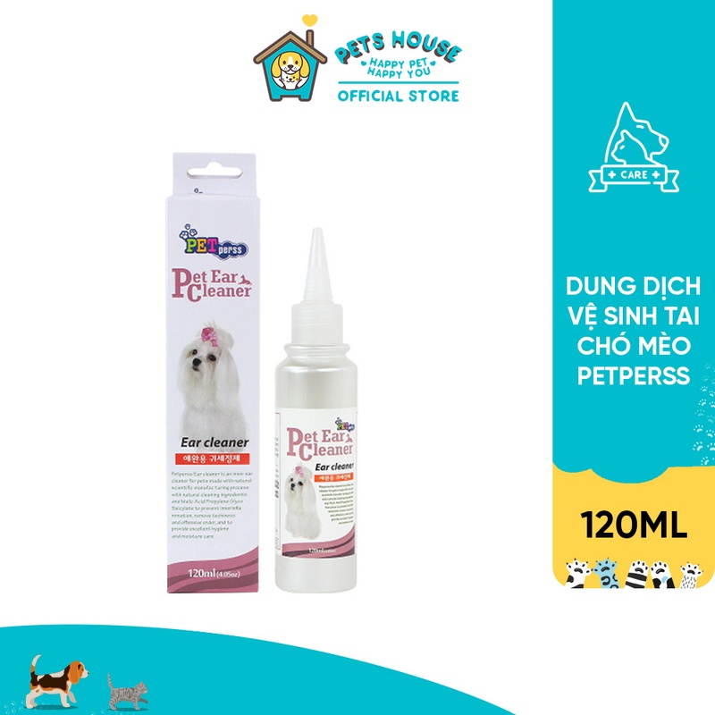 Dung dịch vệ sinh tai chó mèo Petperss 120ml
