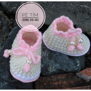 Giày len handmade/ giày len bé gái