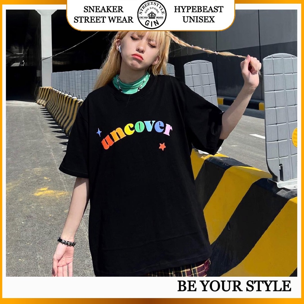 Áo thun uncover sici tee V3 áo thun tay lỡ nam nữ UNCOVER full tag nam nữ - Gin Store
