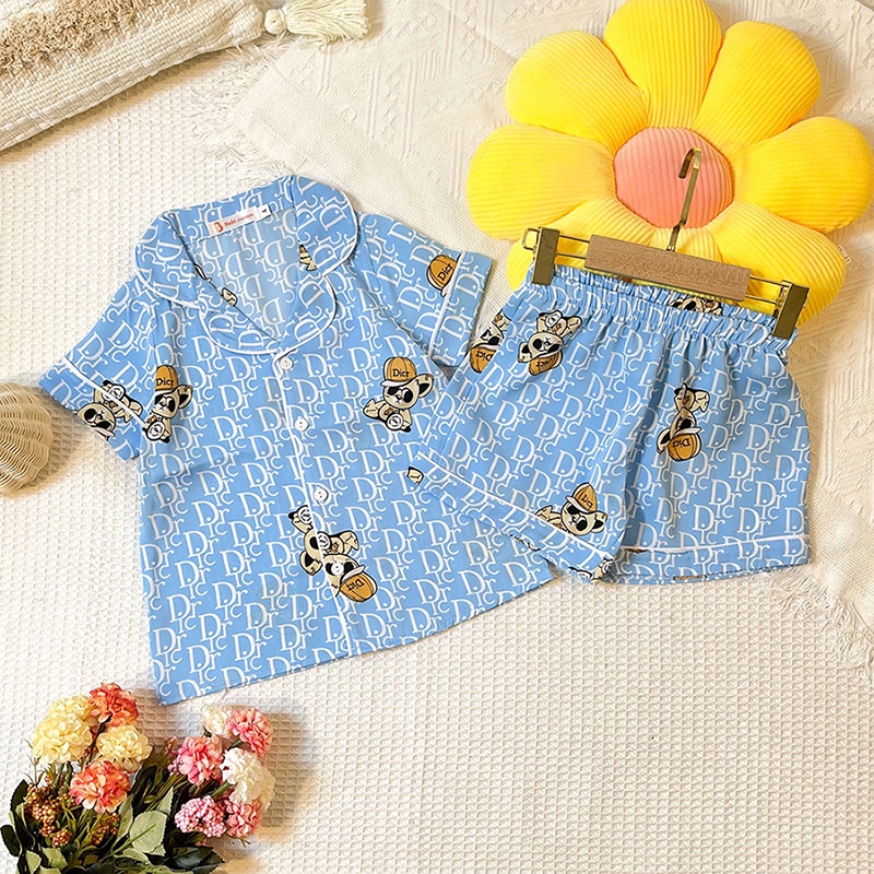 Bộ Đồ Ngủ Pijama Bé Gái Set Quần Áo Trẻ Em Mặc Nhà Lụa Mango Nhiều Màu Cộc Đùi 13-35kg - Babi mama BPN33