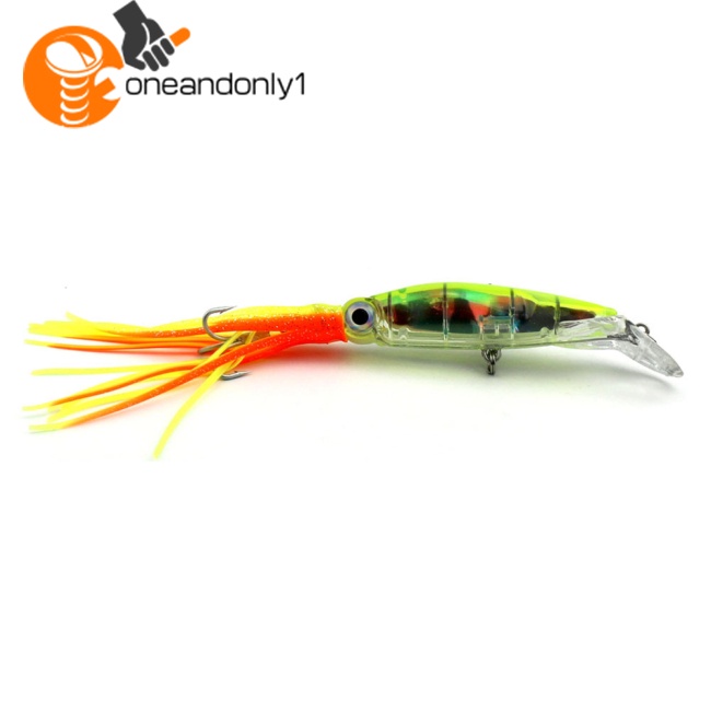 Mồi Câu Cá Giả Hình Con Mực Bằng Nhựa 14cm Có Tua Rua