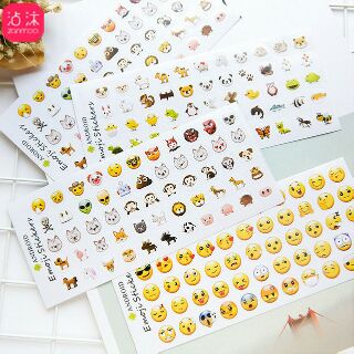 Túi 12 tấm sticker emoji trang trí sổ planner bullet journal