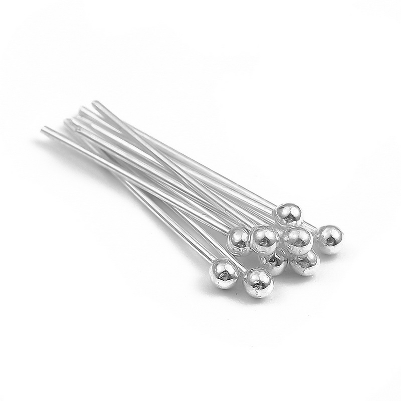 Set 10 thanh kim bạc 925 đầu phẳng hình chữ T dùng làm trang sức thủ công 15-50mm